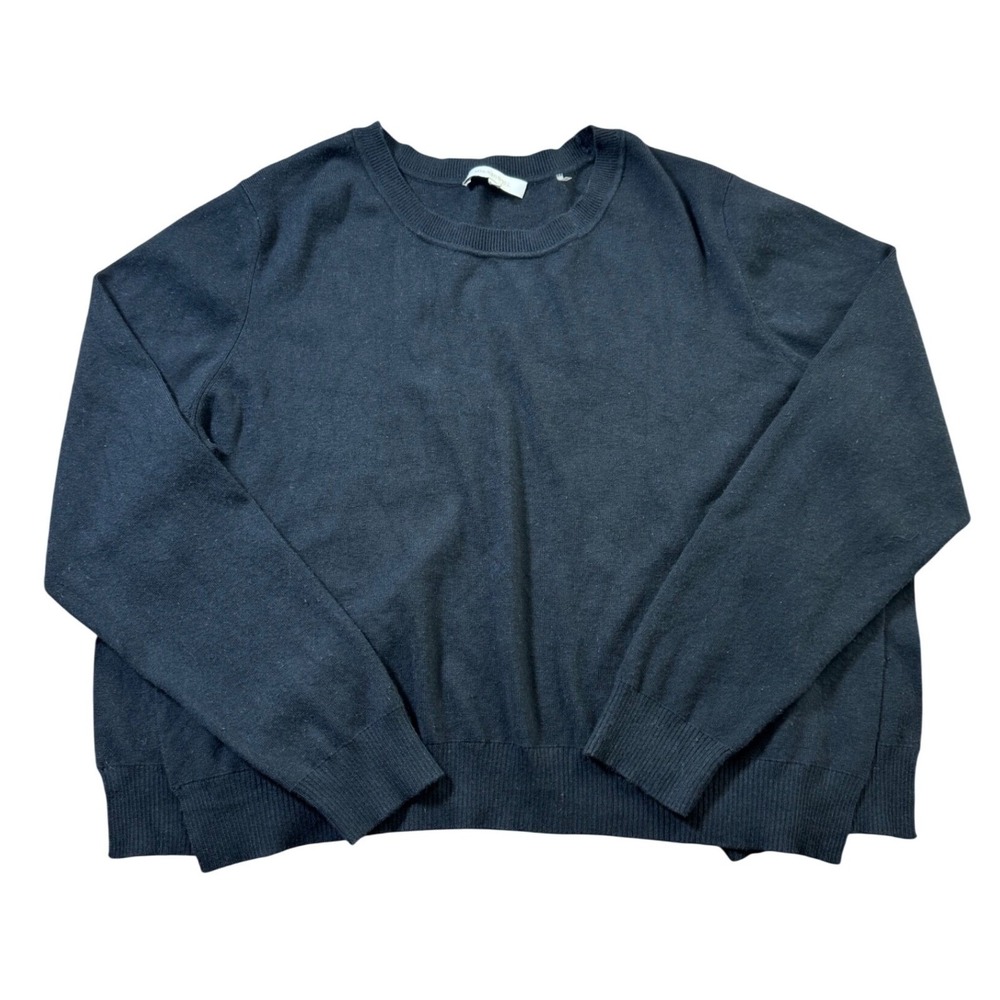 Mika Mindel XL Black Knit Sweater Viscose Nylon Silk Blend Classic Casual